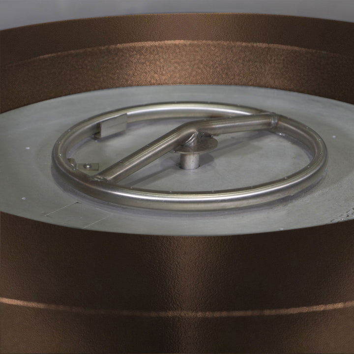 36" Round Gravity Powder Coated Steel Fire Pit - Natural Gas - Match Lit - Bronze Hammertone by Starfire Designs