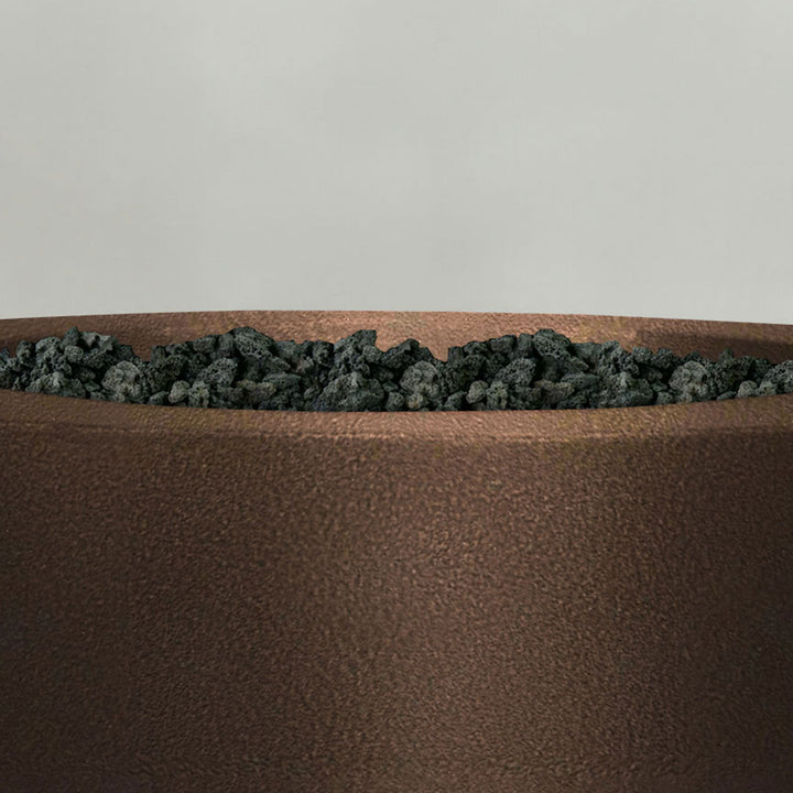 36" Round Gravity Powder Coated Steel Fire Pit - Natural Gas - Match Lit - Bronze Hammertone by Starfire Designs