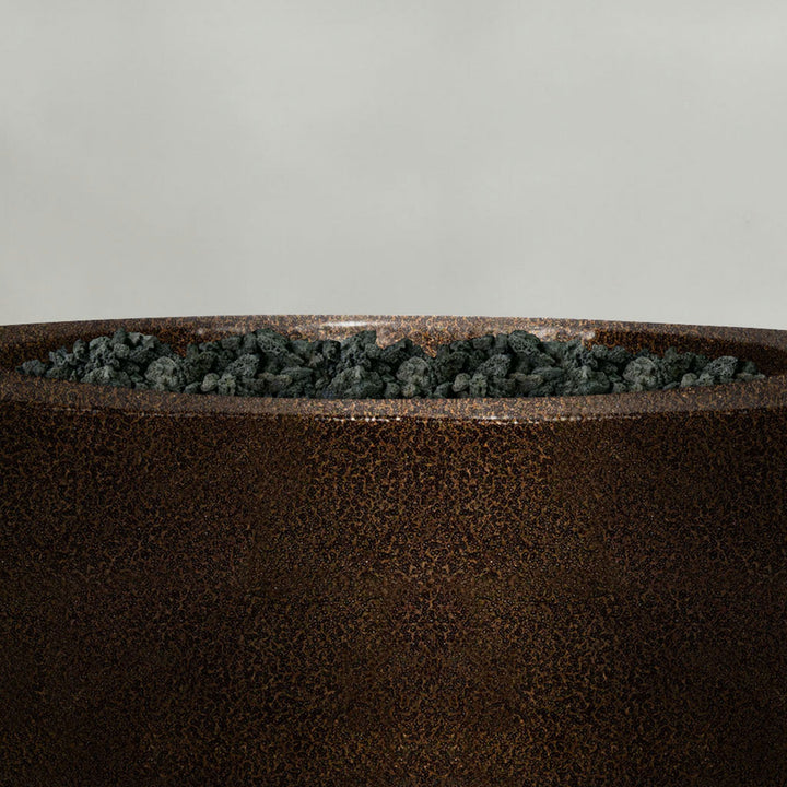 36" Round Gravity Powder Coated Steel Fire Pit - Natural Gas - Match Lit - Copper Vein by Starfire Designs