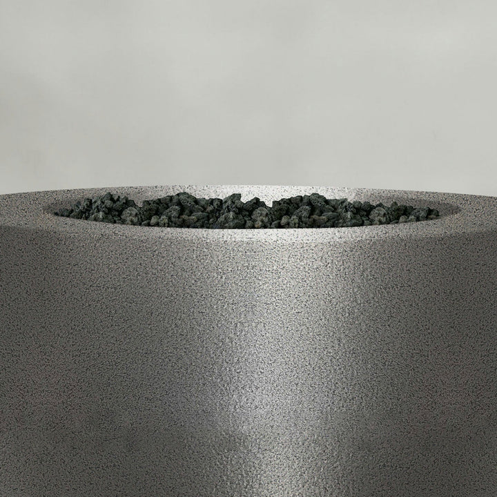 36" Round Gravity Powder Coated Steel Fire Pit - Natural Gas - Match Lit - Silver Hammertone by Starfire Designs