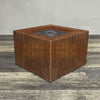 Starfire Designs Metal Gravity 36" Square Corten Steel Gas Fire Pit with Propane Tank Access Door
