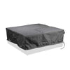 Plaza Moreno fire pit cover in gray, weather-resistant material designed to protect the 40" square copper fire pit, ensuring durability and longevity for outdoor use by Starfire Designs