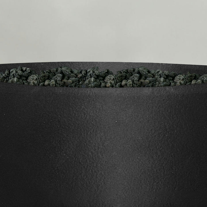 45" Round Gravity Powder Coated Steel Fire Pit - Natural Gas - 110V Electronic Ignition System - Black Hammertone by Starfire Designs