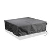 Durable fabric cover protecting the 48-inch Copper Canyon gas fire pit by Starfire Designs, crafted in gray material, designed to shield outdoor fire pits from weather damage
