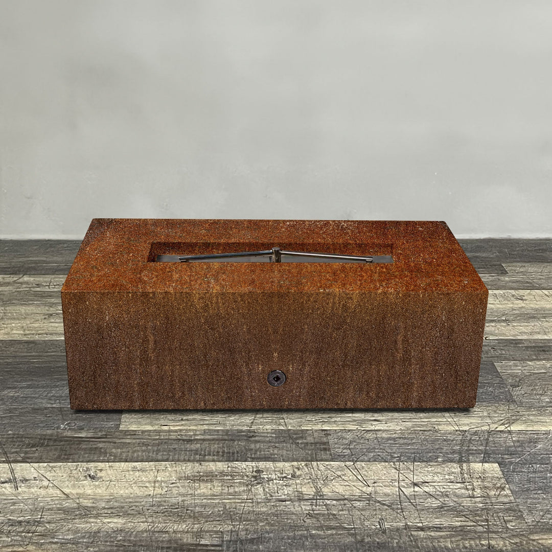 48" x 24" Rectangle Gravity Corten Steel Fire Pit by Starfire Designs