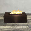 48" x 24" Rectangle Gravity Powder Coated Steel Fire Pit - Propane Gas Hardline - 110V CSA Hi/Lo Electronic Ignition System w/Bluetooth & Handheld Remote - Bronze Hammertone by Starfire Designs