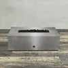 48" x 24" Rectangle Gravity Powder Coated Steel Fire Pit - Propane Gas Hardline - 110V Electronic Ignition System - Silver Hammertone by Starfire Designs