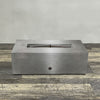 48" x 24" Rectangle Gravity Powder Coated Steel Fire Pit - Propane Gas Hardline - 110V Electronic Ignition System - Silver Hammertone by Starfire Designs