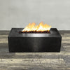 48" x 24" Rectangle Gravity Powder Coated Steel Fire Pit - Propane Gas Hardline - 110V CSA On/Off Electronic Ignition System - Silver Vein by Starfire Designs