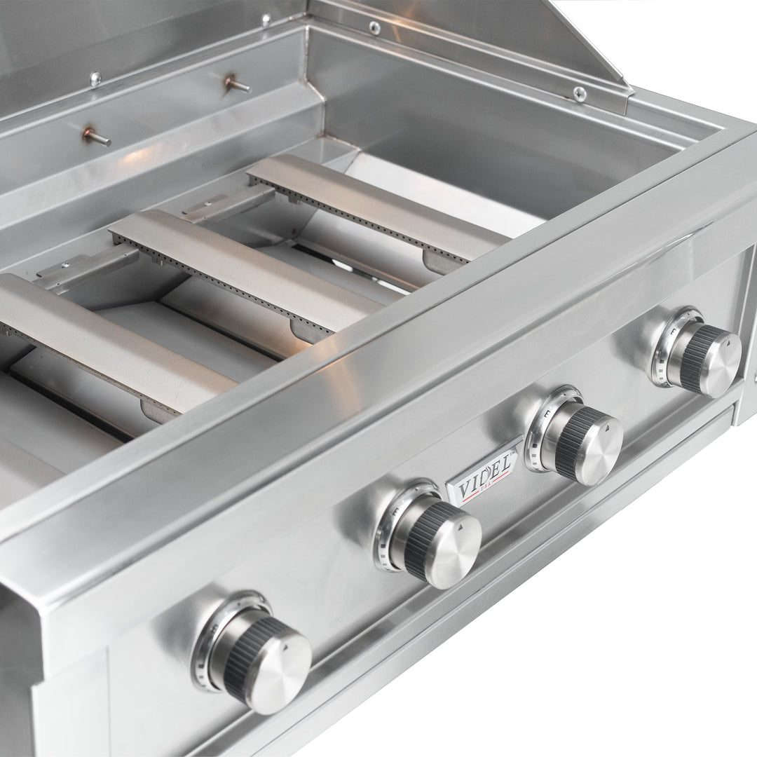 36" Stainless Steel Gran Fuego 4-Burner Built-In Natural Gas Grill by Videl Grills