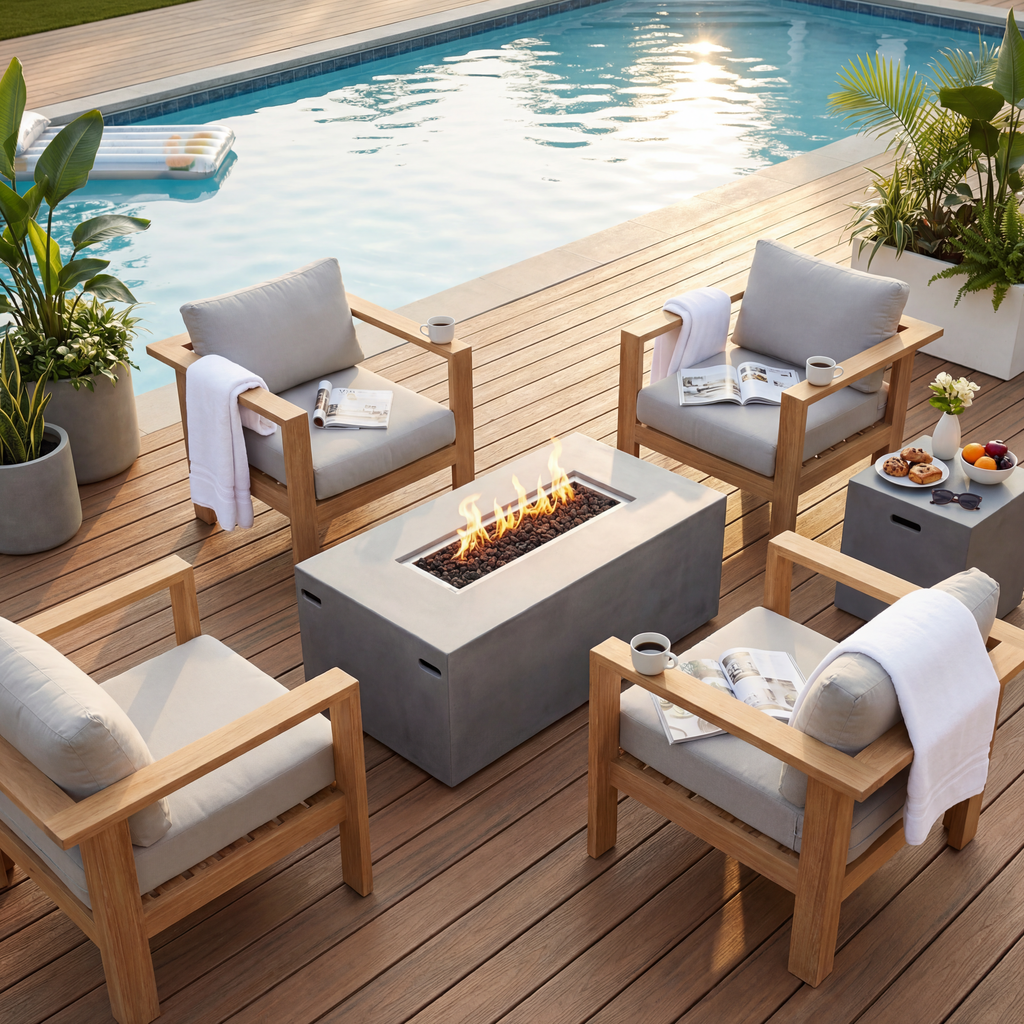 Ando 5-Piece Conversation Set with Fire Pit