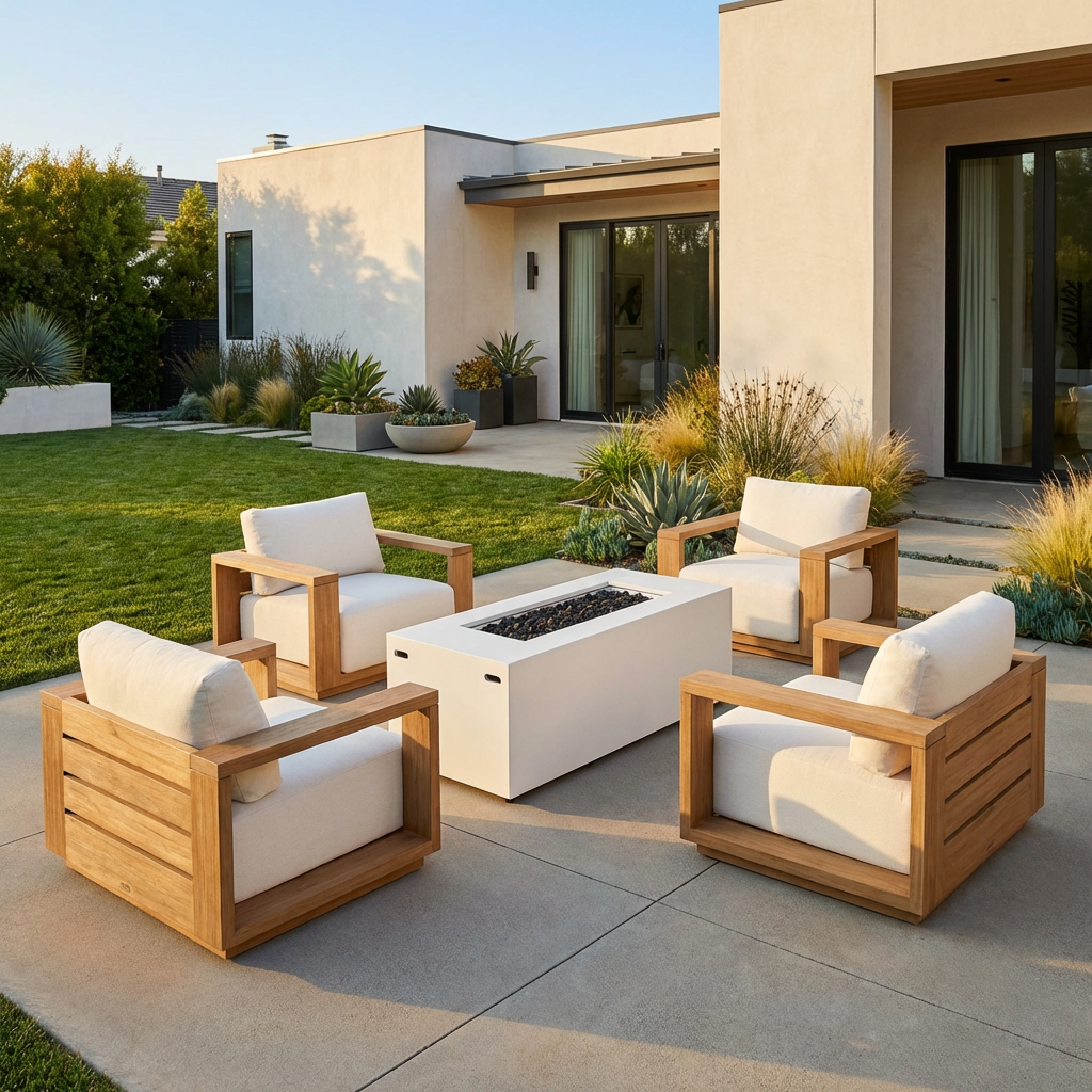 Beja 5-Piece Deep Seating Conversation Set with Fire Pit
