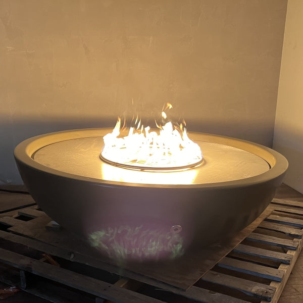 The Outdoor Plus 60" Sedona Concrete Gas Fire Pit (Chestnut) - Clearance