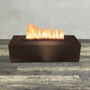60" x 32" Rectangle Gravity Powder Coated Steel Fire Pit - Propane Gas Hardline - Push Button Spark Ignition - Bronze Hammertone by Starfire Designs