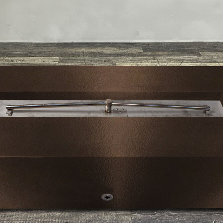 60" x 32" Rectangle Gravity Powder Coated Steel Fire Pit - Propane Gas Hardline - Push Button Spark Ignition - Bronze Hammertone by Starfire Designs