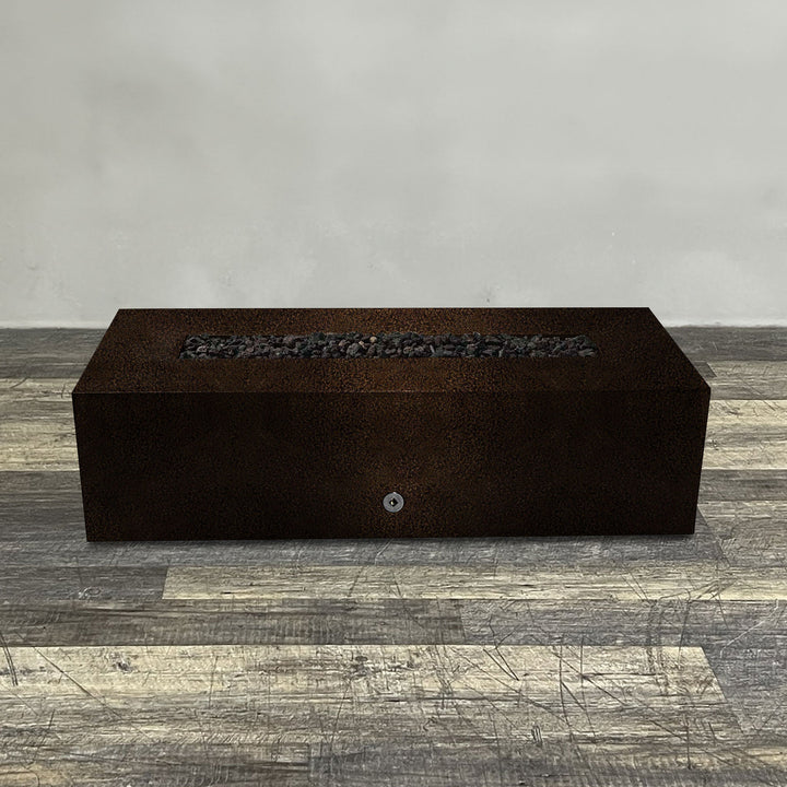 60" x 32" Rectangle Gravity Powder Coated Steel Fire Pit - Natural Gas - Push Button Spark Ignition - Copper Vein by Starfire Designs