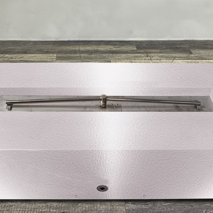 60" x 32" Rectangle Gravity Powder Coated Steel Fire Pit - Natural Gas - Flame Sense with Spark Ignition System - White Hammertone by Starfire Designs
