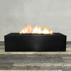 60" x 32" Rectangle Gravity Powder Coated Steel Fire Pit - Propane Gas Hardline - 110V Electronic Ignition System - Black Hammertone by Starfire Designs