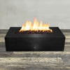60" x 32" Rectangle Gravity Powder Coated Steel Fire Pit - Propane Gas Hardline - 110V Electronic Ignition System - Black Hammertone by Starfire Designs