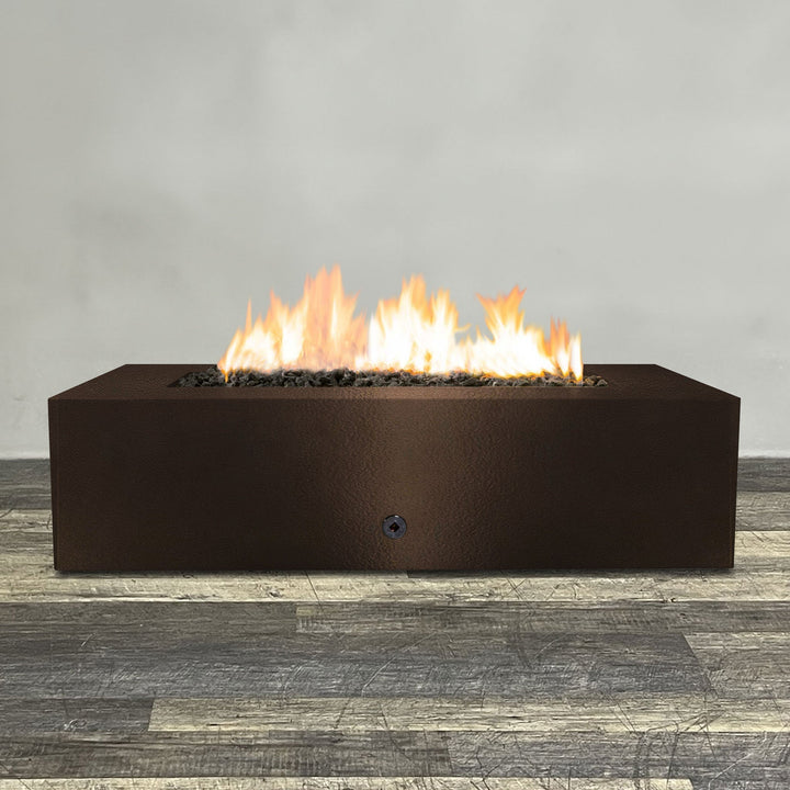 60" x 32" Rectangle Gravity Powder Coated Steel Fire Pit - Natural Gas - Flame Sense with Spark Ignition System - Bronze Hammertone by Starfire Designs