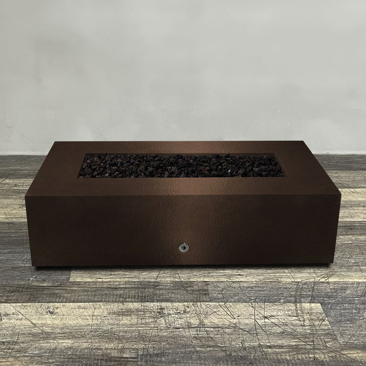60" x 32" Rectangle Gravity Powder Coated Steel Fire Pit - Natural Gas - Flame Sense with Spark Ignition System - Bronze Hammertone by Starfire Designs