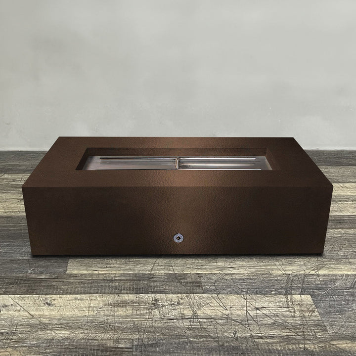60" x 32" Rectangle Gravity Powder Coated Steel Fire Pit - Natural Gas - Flame Sense with Spark Ignition System - Bronze Hammertone by Starfire Designs