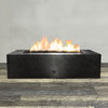 60" x 32" Rectangle Gravity Powder Coated Steel Fire Pit - Propane Gas Hardline - 110V CSA Hi/Lo Electronic Ignition System w/Bluetooth & Handheld Remote - Silver Vein by Starfire Designs
