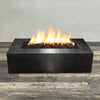 60" x 32" Rectangle Gravity Powder Coated Steel Fire Pit - Propane Gas Hardline - 110V CSA Hi/Lo Electronic Ignition System w/Bluetooth & Handheld Remote - Silver Vein by Starfire Designs