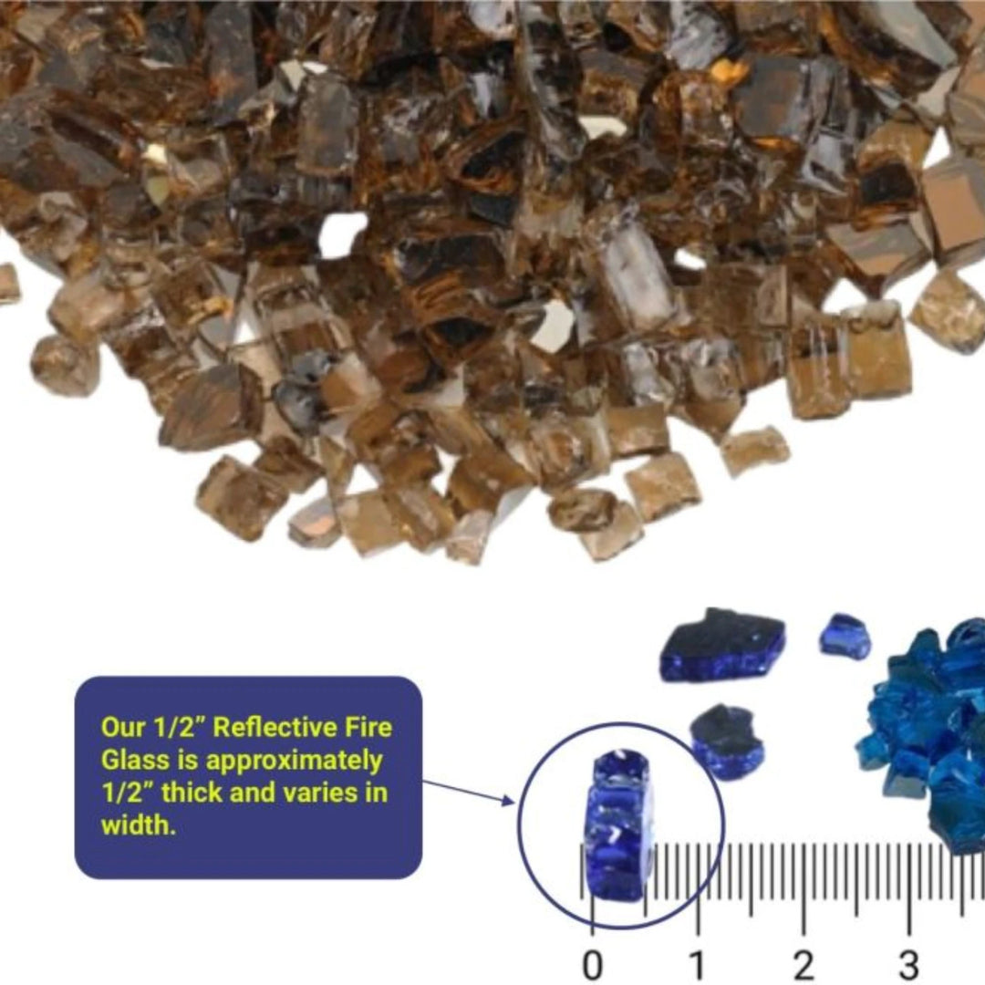 1/2" Copper Reflective Fire Glass by American Fire Products