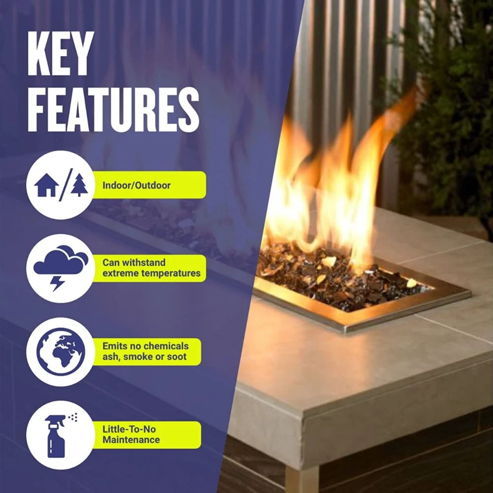 1/2" Gray Reflective Fire Glass by American Fire Products