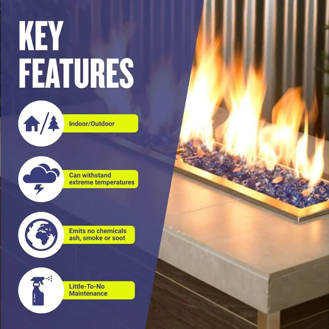 1/2" Cobalt Reflective Fire Glass by American Fire Products