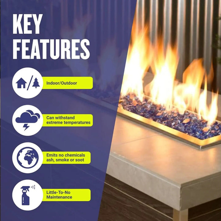 1/2" Cobalt Reflective Fire Glass by American Fire Products