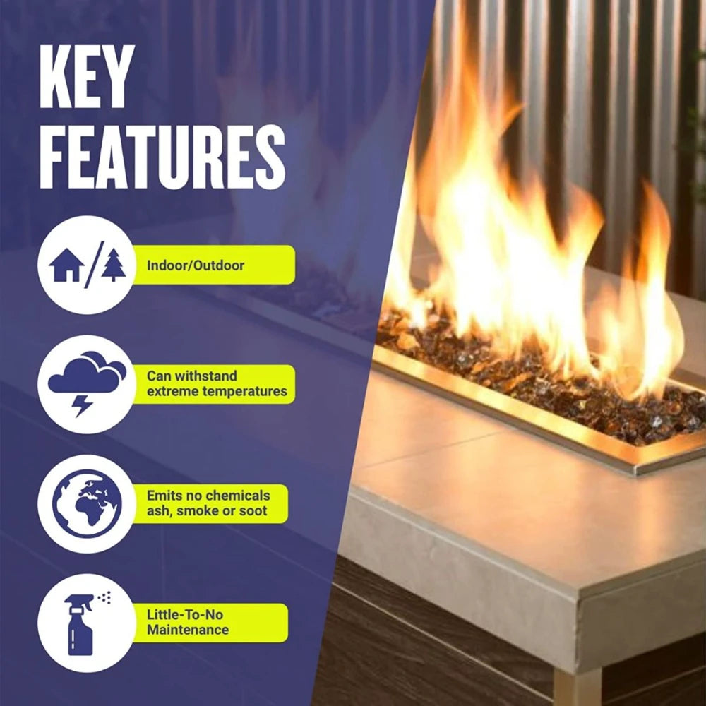 1/2" Gray Fire Glass by American Fire Products