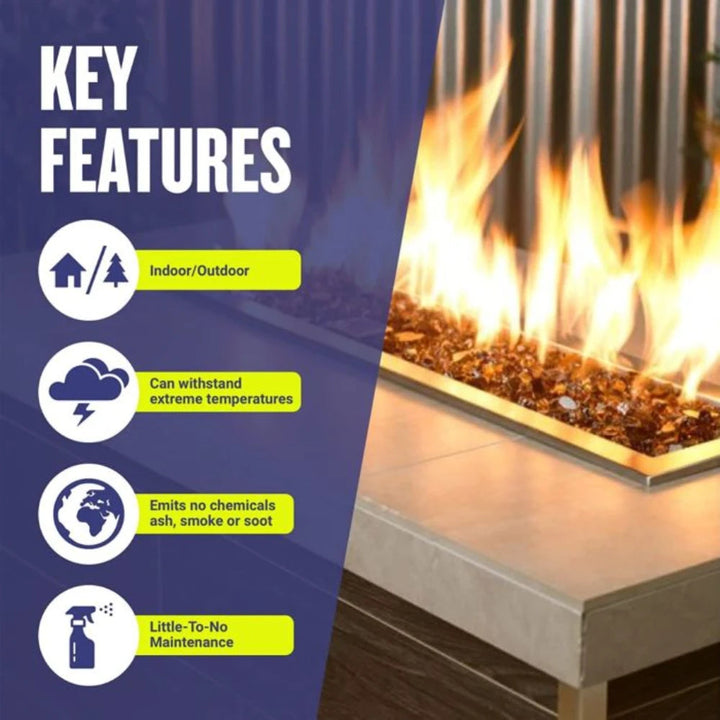 1/2" Copper Fire Glass by American Fire Products