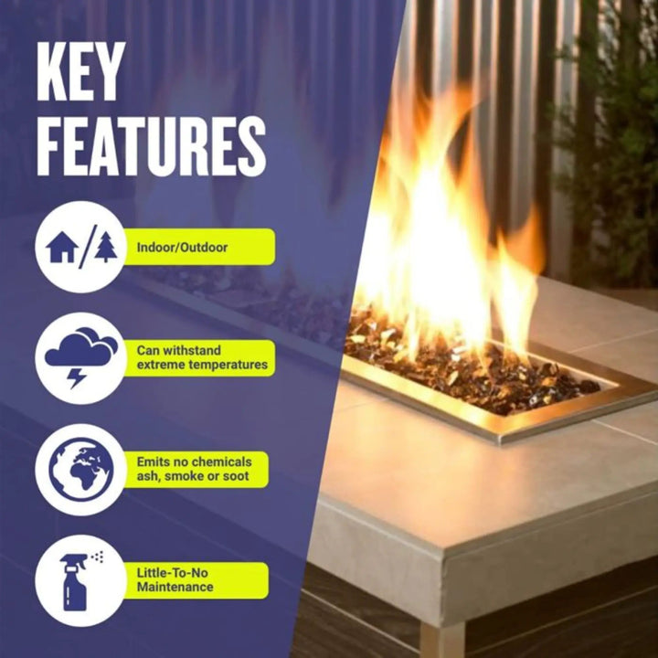 1/2" Black Reflective Fire Glass by American Fire Products