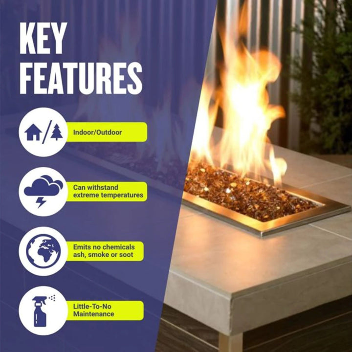 1/2" Copper Reflective Fire Glass by American Fire Products