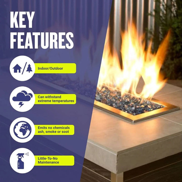 1/2" Pacific Blue Reflective Fire Glass by American Fire Products