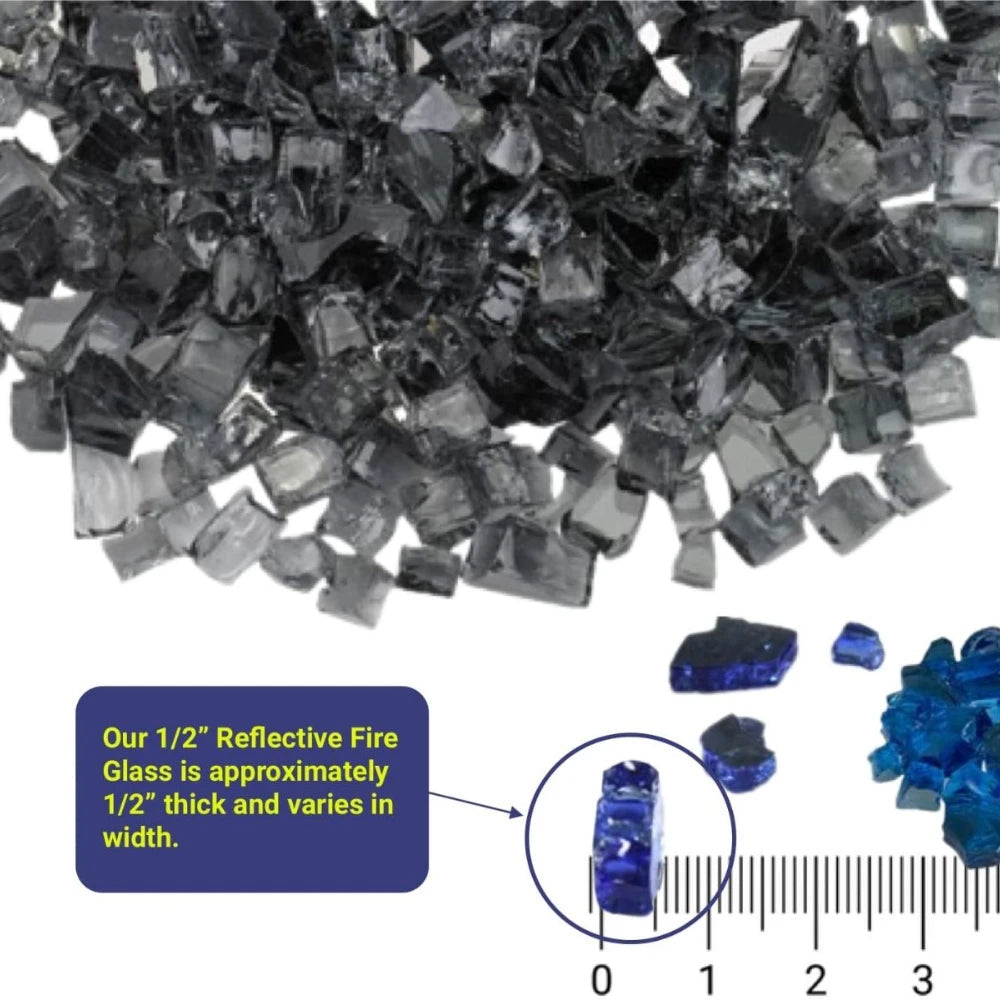 1/2" Gray Reflective Fire Glass by American Fire Products