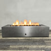 72" x 38" Rectangle Gravity Powder Coated Steel Fire Pit - Propane Gas Hardline - by Starfire Designs