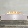 72" x 38" Rectangle Gravity Powder Coated Steel Fire Pit - Propane Gas Hardline - by Starfire Designs