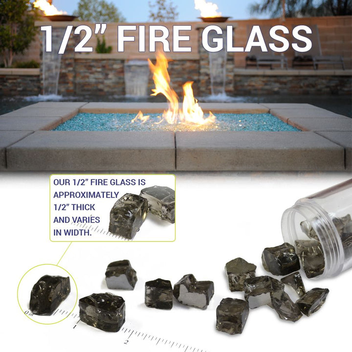 1/2" Bora Bora Reflective Fire Glass - 10 Lb Jar