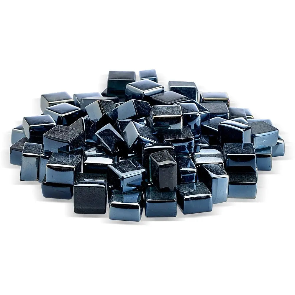 1/2" Black Luster Fire Glass 2.0 Cubes by American Fire Products