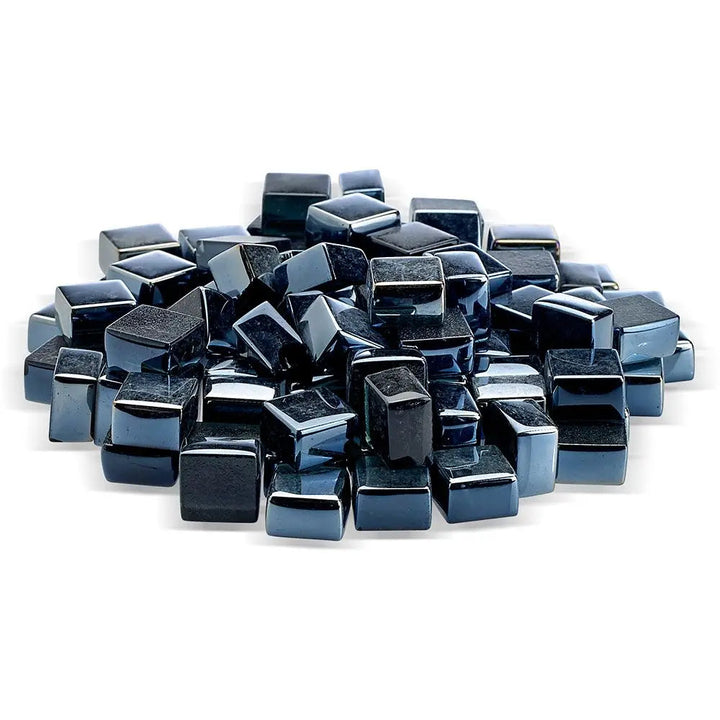 1/2" Black Luster Fire Glass 2.0 Cubes by American Fire Products