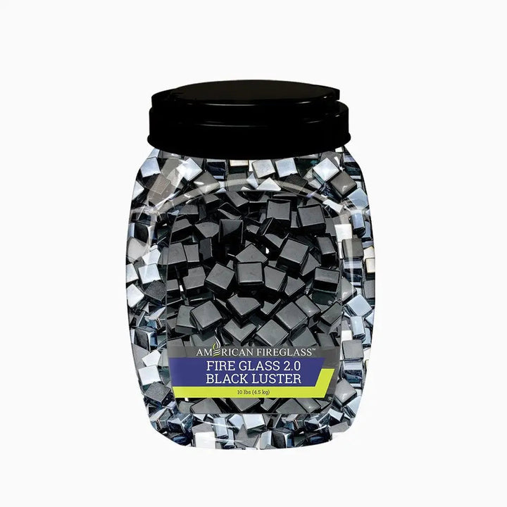 1/2" Black Luster Fire Glass 2.0 Cubes by American Fire Products