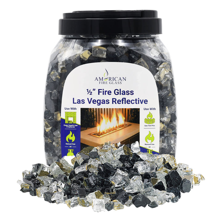 1/2" Las Vegas Reflective Fire Glass - 10 Lb Jar