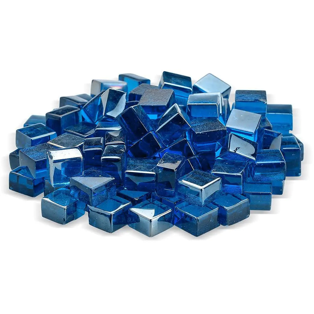 1/2" Pacific Blue Luster Fire Glass 2.0 Cubes by American Fire Products