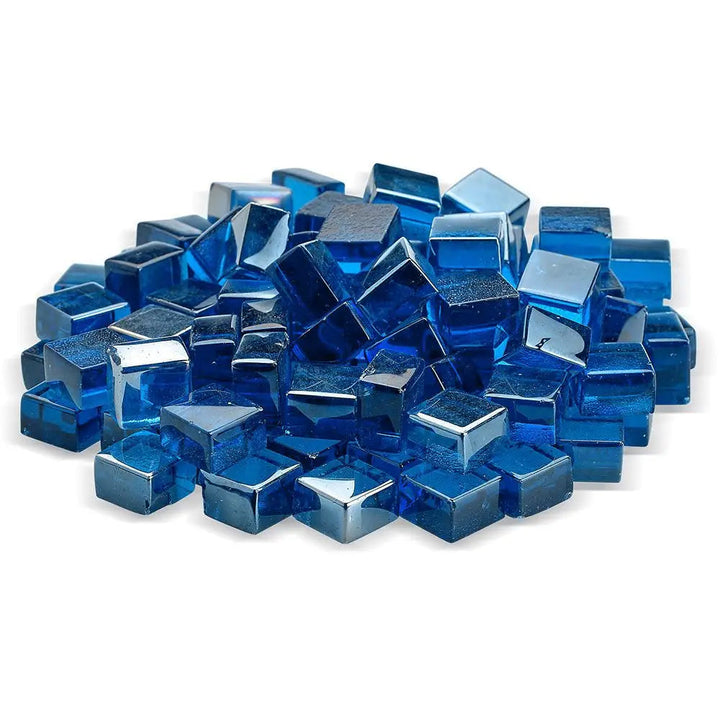 1/2" Pacific Blue Luster Fire Glass 2.0 Cubes by American Fire Products