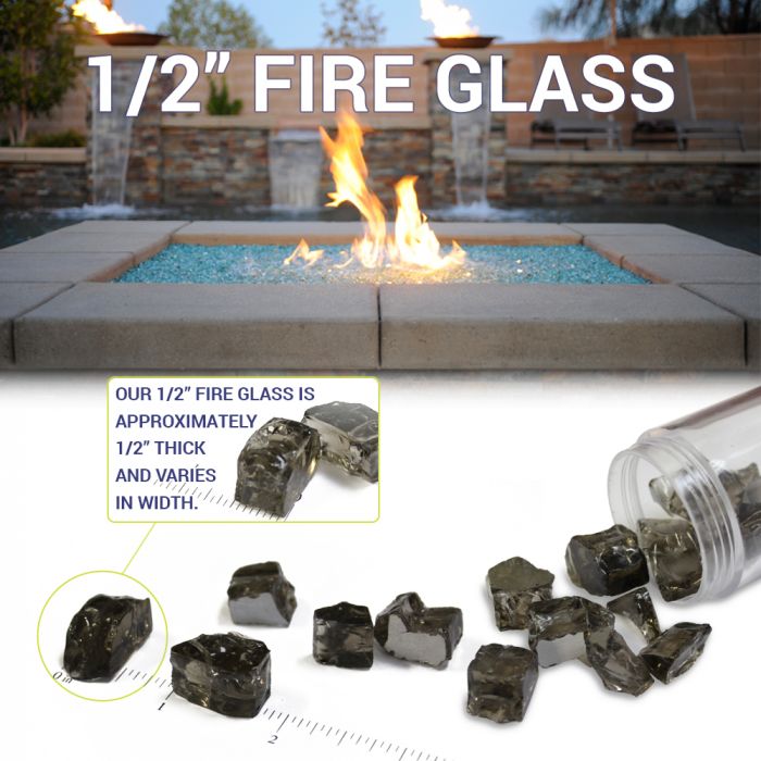 1/2" Yosemite Reflective Fire Glass - 10 Lb Jar