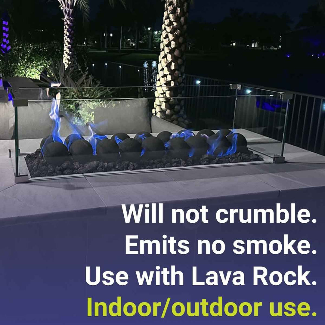 4" Cape Gray Lite Stone Fire Balls - Set of 6 by American Fire Products