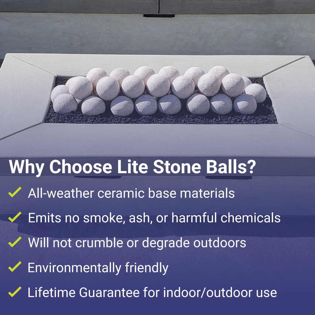 4" Cape Gray Lite Stone Fire Balls - Set of 6 by American Fire Products